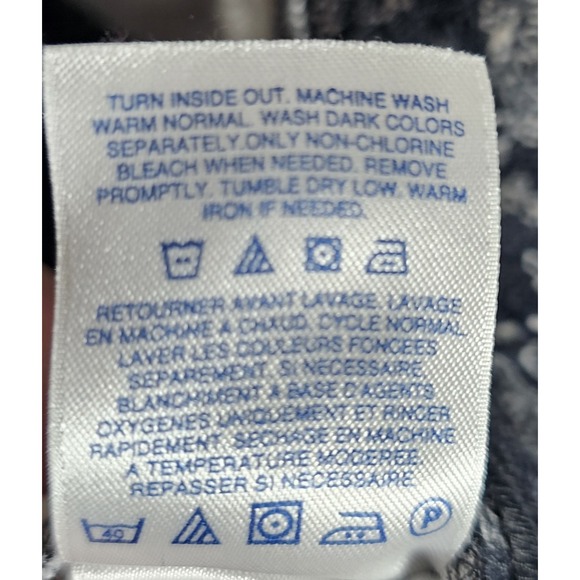 Lands End Starfish Straight Leg Pants Womens Size L Black White Floral Pull On - Picture 6 of 10